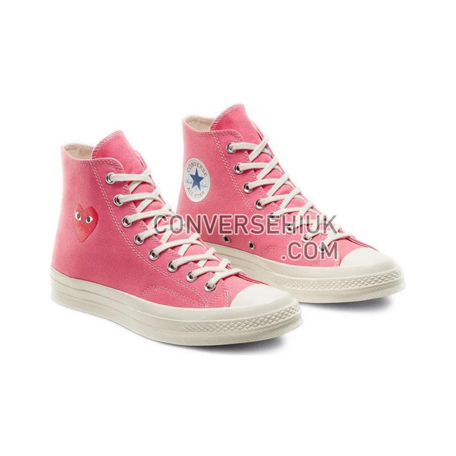 Comme des Garcons PLAY x Converse Chuck 70 High Bright Pink/White 168301C Shoes