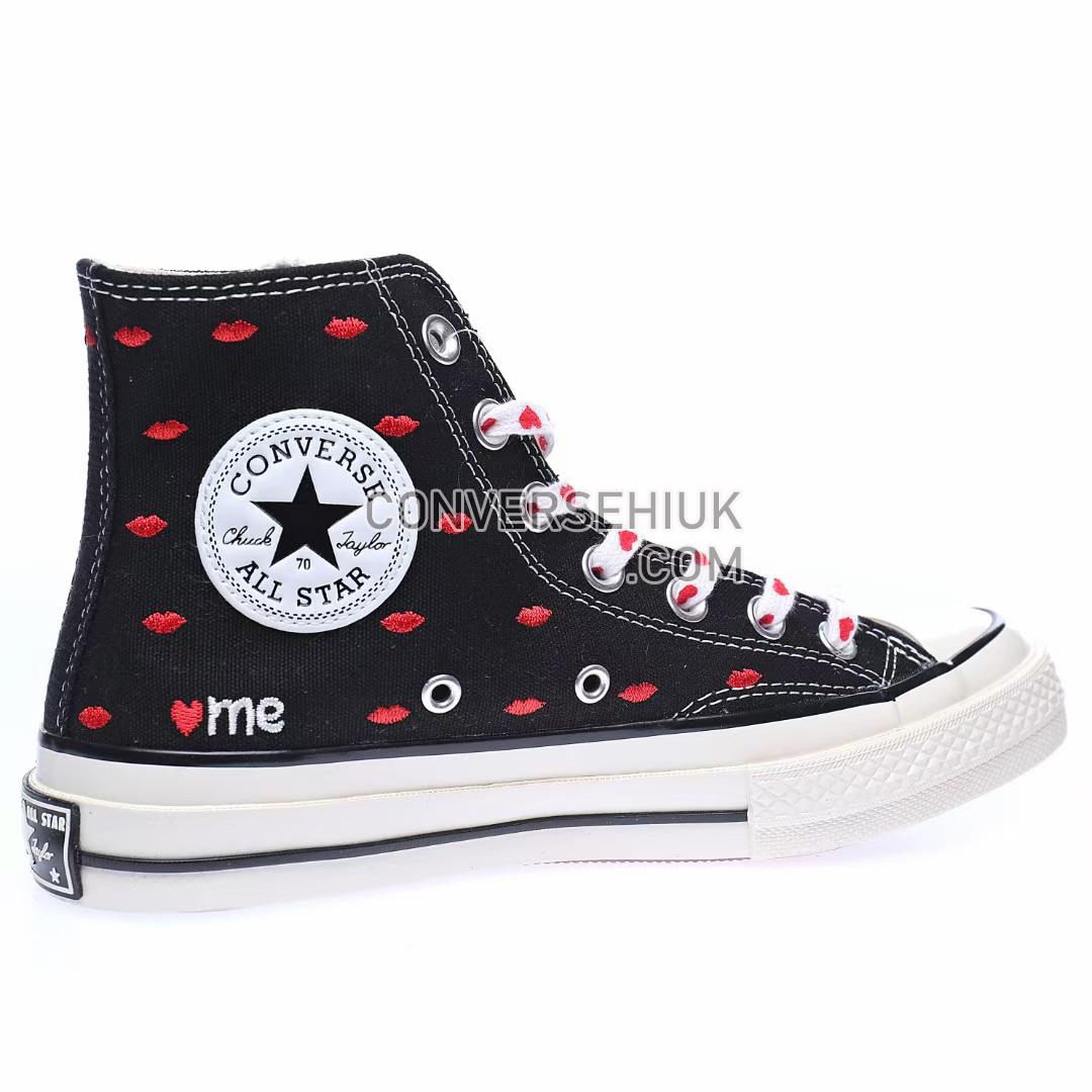 Converse Chuck Taylor All Star 70 Hi Embroidered Lips Black/University Red/Egret A01600C Shoes