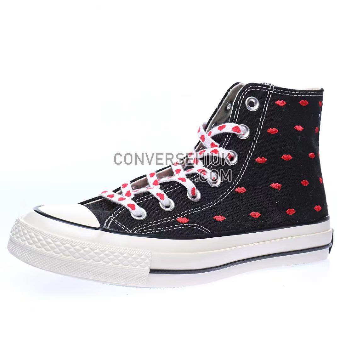 Converse Chuck Taylor All Star 70 Hi Embroidered Lips Black/University Red/Egret A01600C Shoes