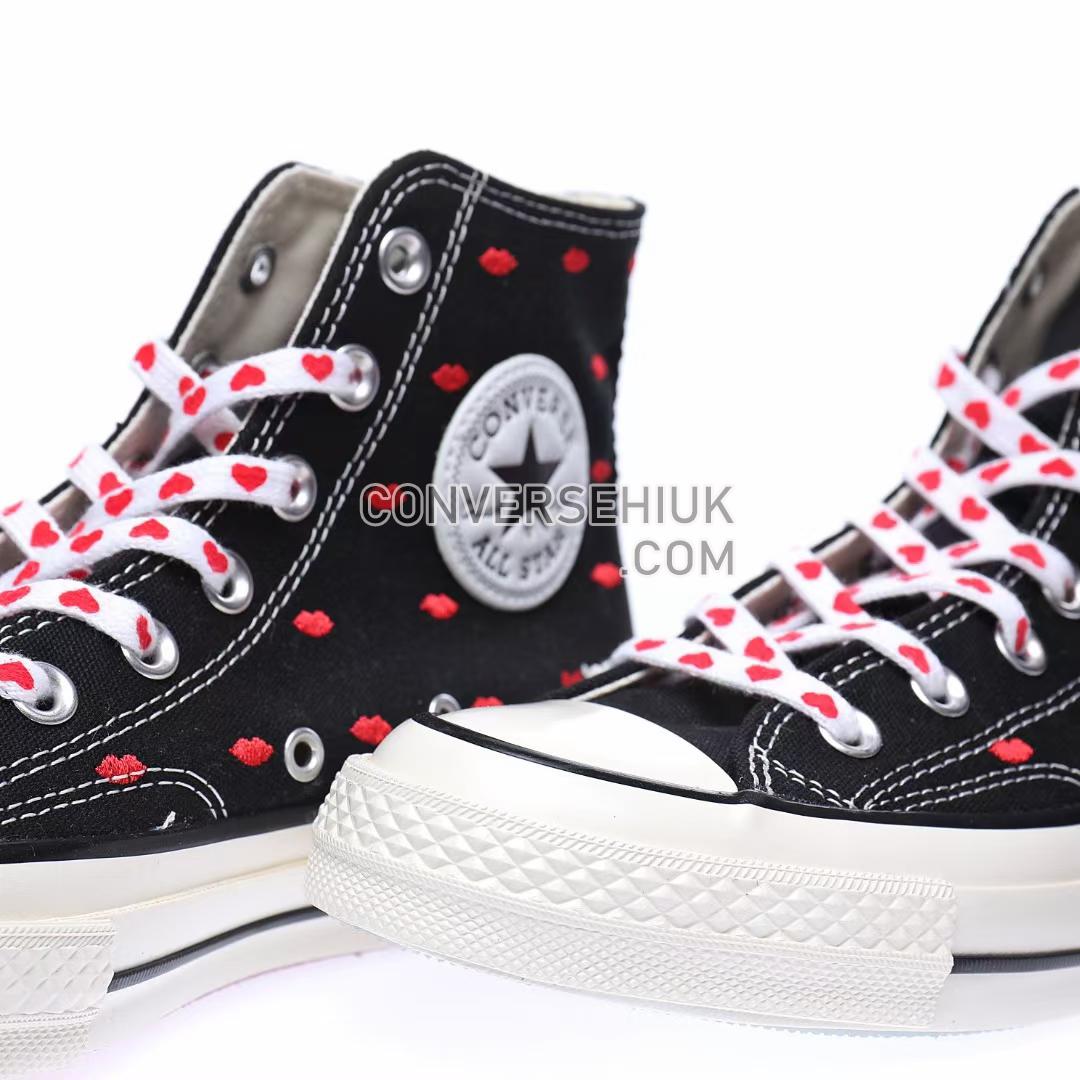 Converse Chuck Taylor All Star 70 Hi Embroidered Lips Black/University Red/Egret A01600C Shoes