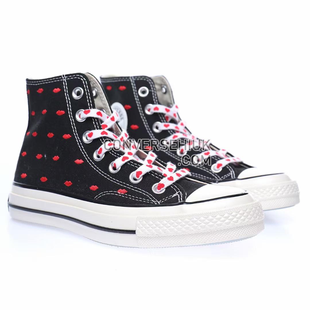 Converse Chuck Taylor All Star 70 Hi Embroidered Lips Black/University Red/Egret A01600C Shoes