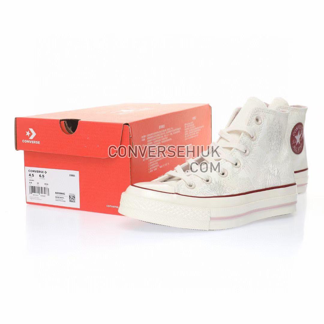 Converse Chuck Taylor All Star 1970s Embroidered Desert Floral Cream White/Red A00844C Shoes