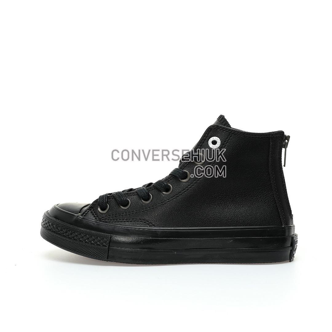 Converse Chuck 70 Back Zip Leather High Top Triple Black/Black A08159C Shoes