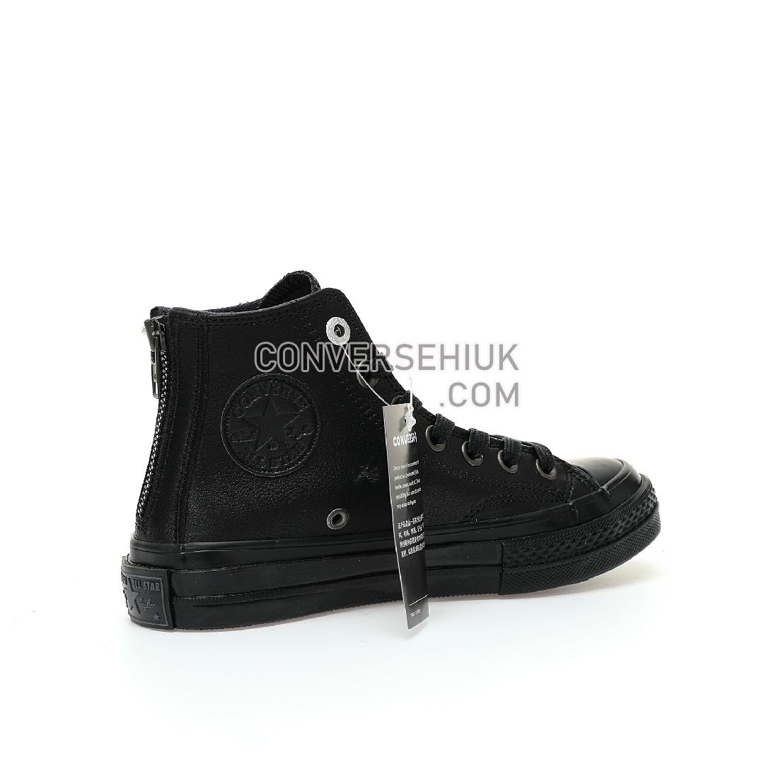 Converse Chuck 70 Back Zip Leather High Top Triple Black/Black A08159C Shoes