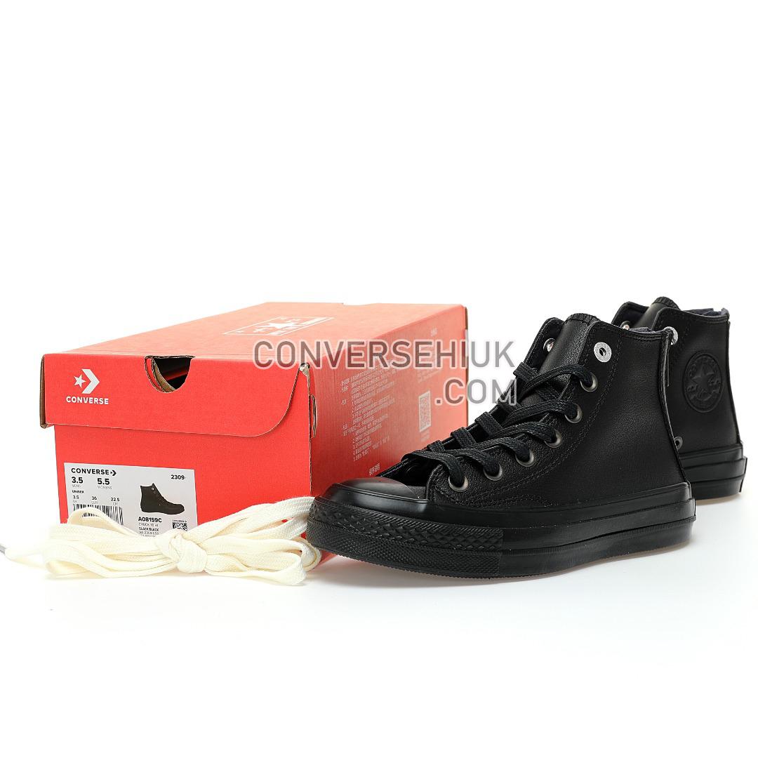 Converse Chuck 70 Back Zip Leather High Top Triple Black/Black A08159C Shoes