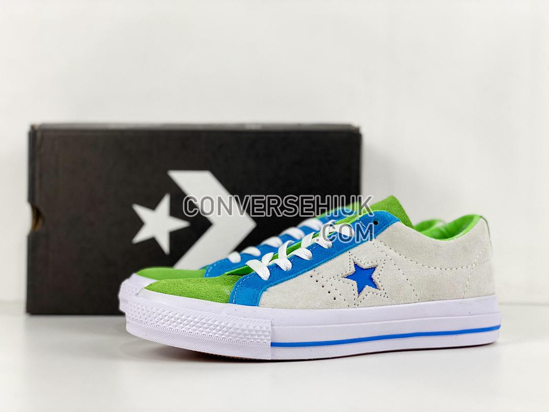 Converse One Star Pro White/Bold Turf/Kinetic Blue 171933C Shoes