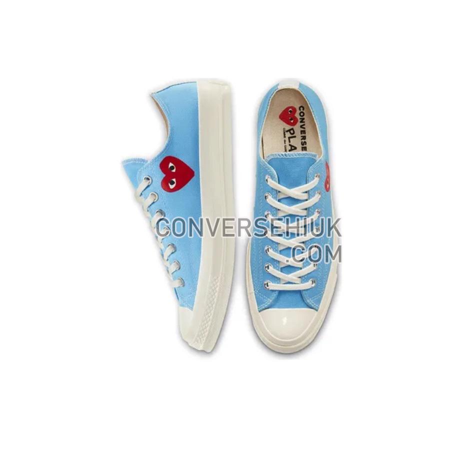 Converse x Comme des Garcons PLAY Chuck Taylor All-Star 70 Low Bright Blue/White 168303C Shoes