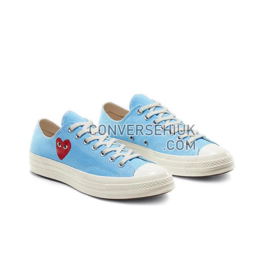 Converse x Comme des Garcons PLAY Chuck Taylor All-Star 70 Low Bright Blue/White 168303C Shoes