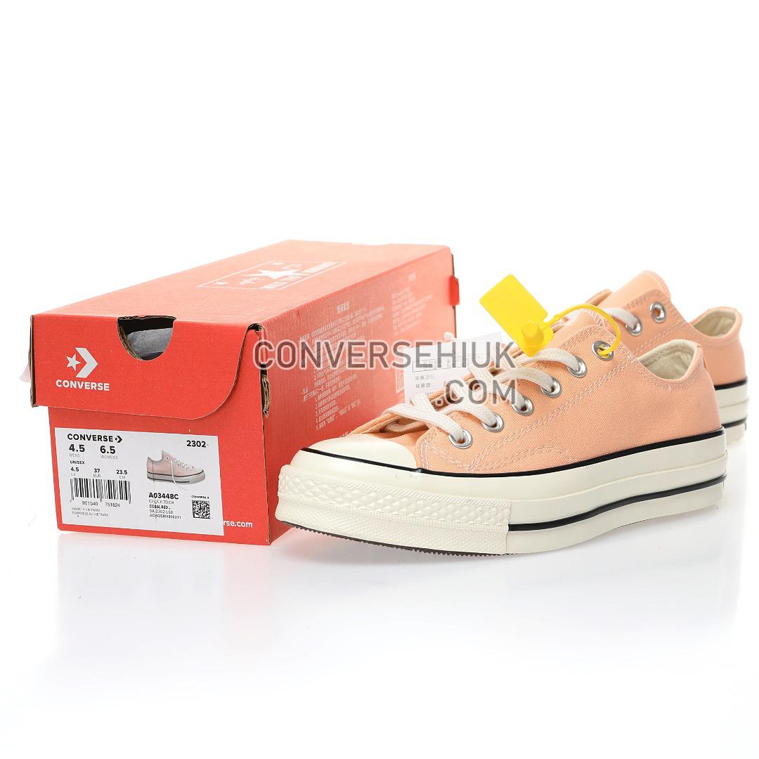 Converse Chuck 70 Vintage Canvas Low Cheeky Coral/Egret/Black A03448C Shoes