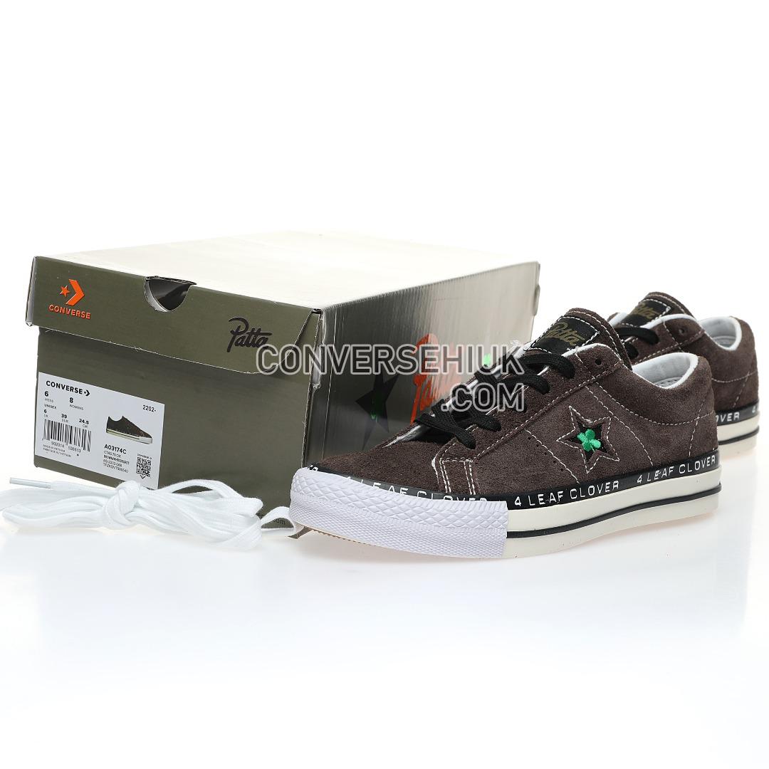 Converse x Patta Four-Leaf Clover One Star Pro Low Top Java/Burnt Olive/White A03174C Shoes