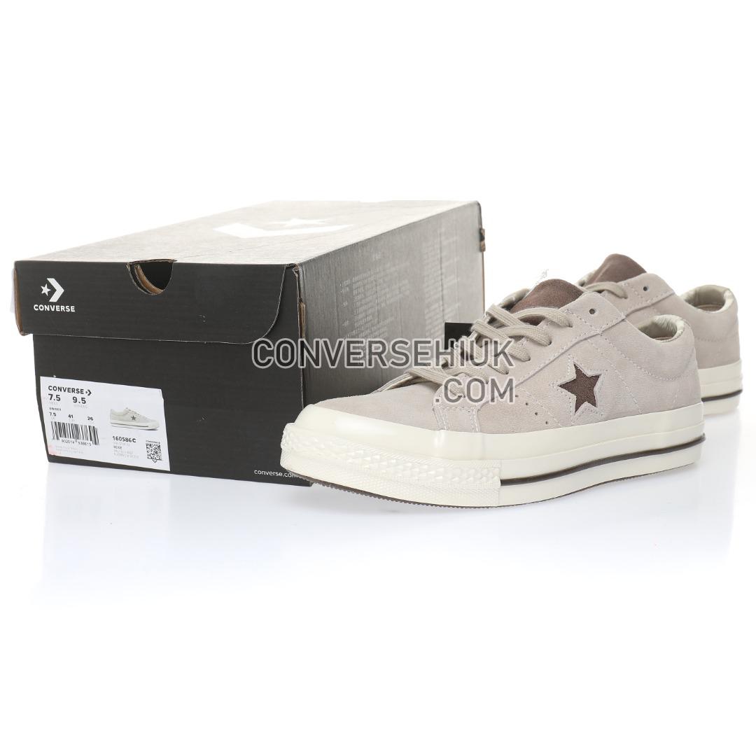 Converse One Star Mens Beige Tropical OX Trainers Creamy/Brown 160586C Shoes