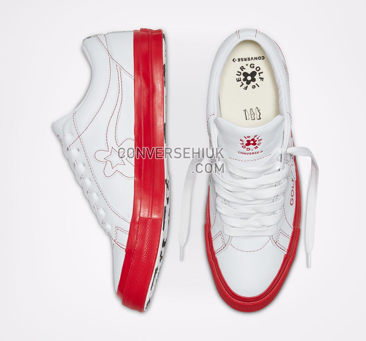 Converse x GOLF le FLEUR Colorblock One Star Low Top White/Antique White/Racing Red 164026C Shoes