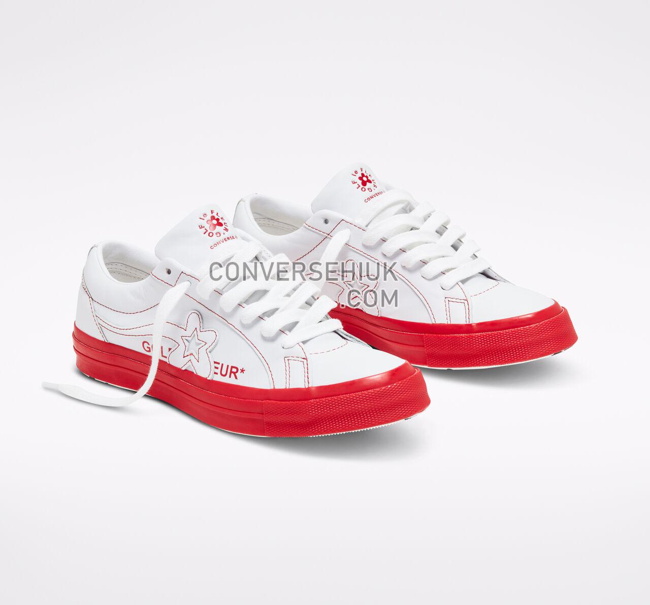 Converse x GOLF le FLEUR Colorblock One Star Low Top White/Antique White/Racing Red 164026C Shoes