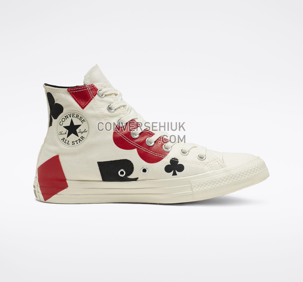 Converse Chuck Taylor All Star Queen of Hearts High Top Egret/Black/Enamel Red 165669C Shoes