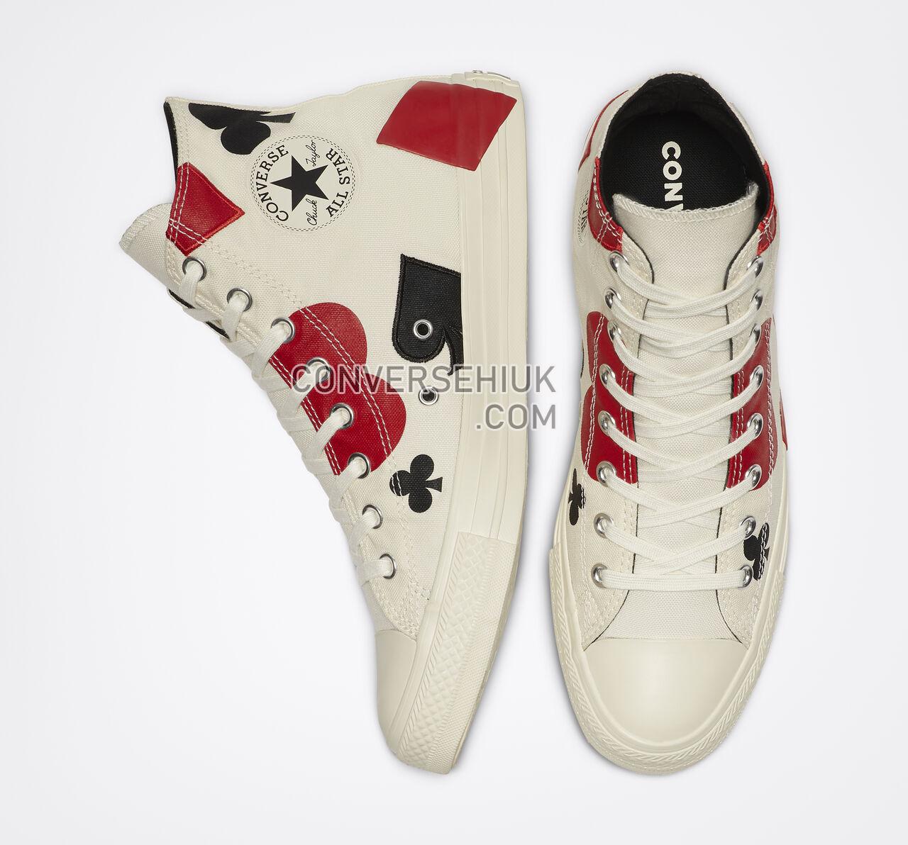 Converse Chuck Taylor All Star Queen of Hearts High Top Egret/Black/Enamel Red 165669C Shoes