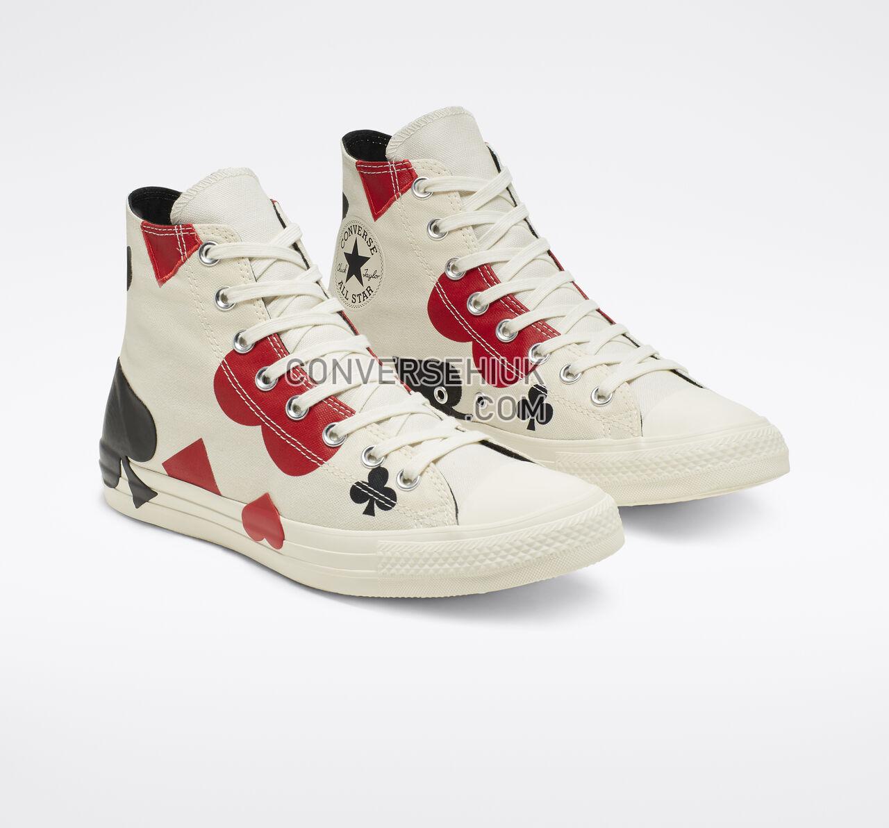 Converse Chuck Taylor All Star Queen of Hearts High Top Egret/Black/Enamel Red 165669C Shoes