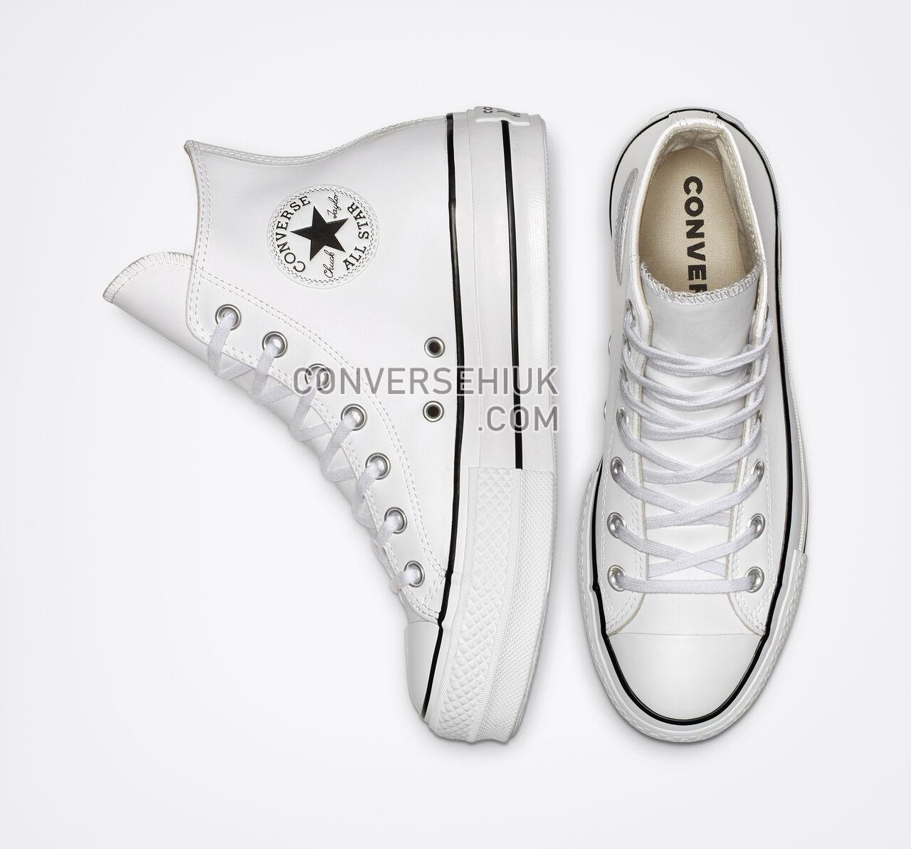 Converse Chuck Taylor All Star Platform Clean Leather High Top White/Black/White 561676C Shoes