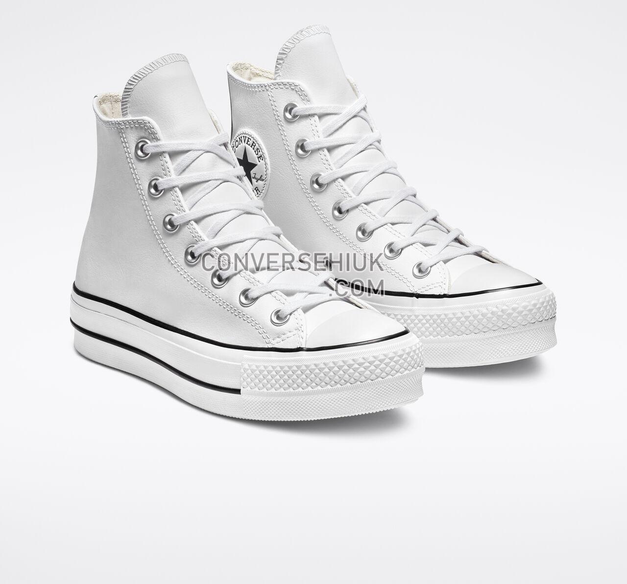 Converse Chuck Taylor All Star Platform Clean Leather High Top White/Black/White 561676C Shoes