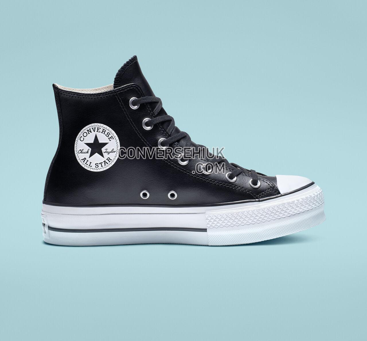 Converse Chuck Taylor All Star Platform Clean Leather High Top Black/Black/White 561675C Shoes