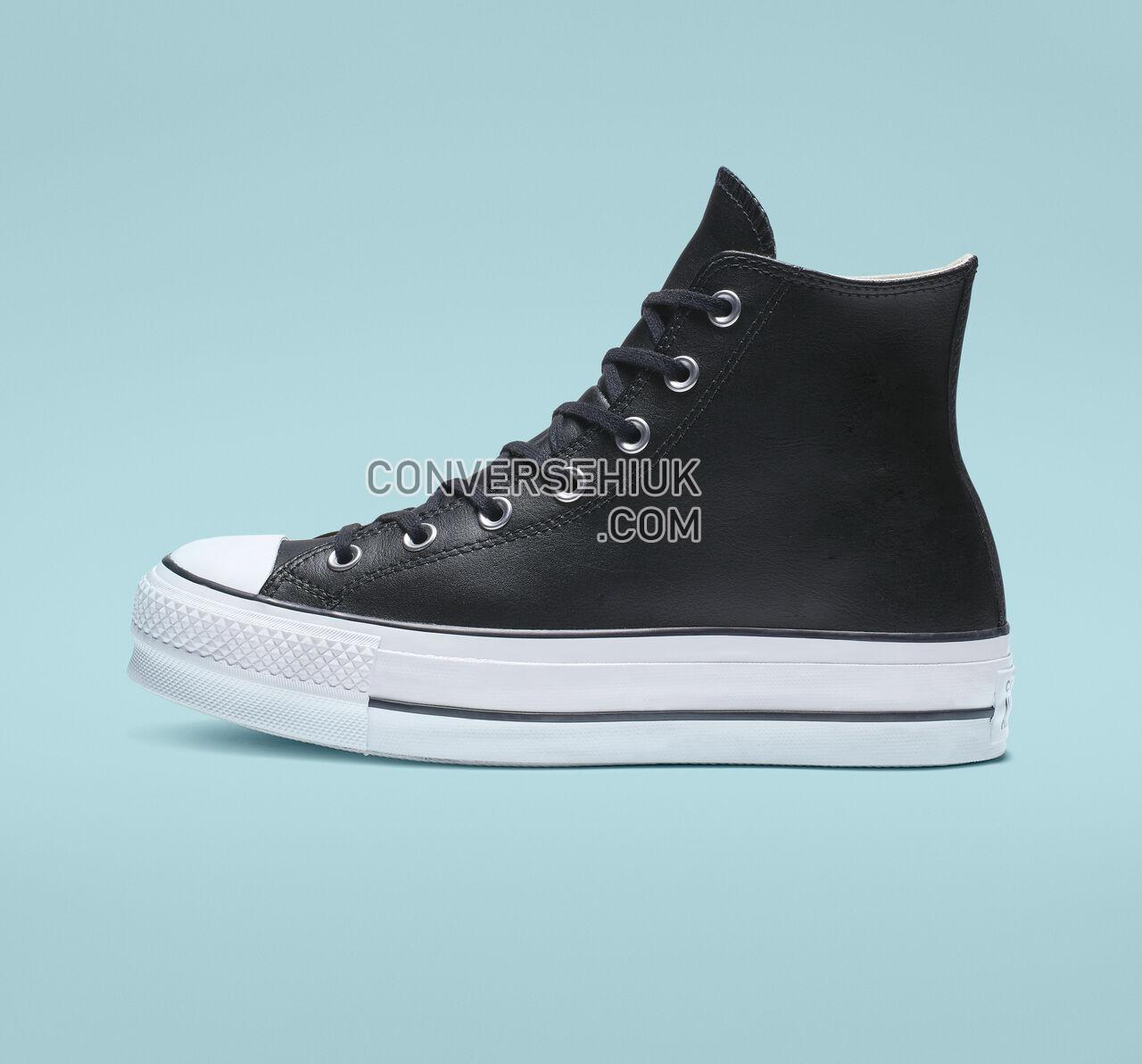 Converse Chuck Taylor All Star Platform Clean Leather High Top Black/Black/White 561675C Shoes