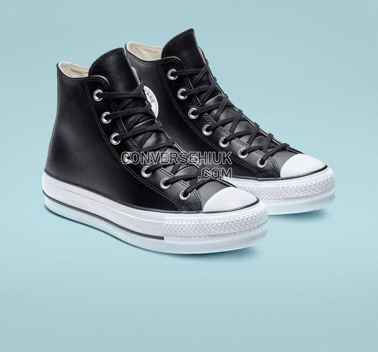 Converse Chuck Taylor All Star Platform Clean Leather High Top Black/Black/White 561675C Shoes