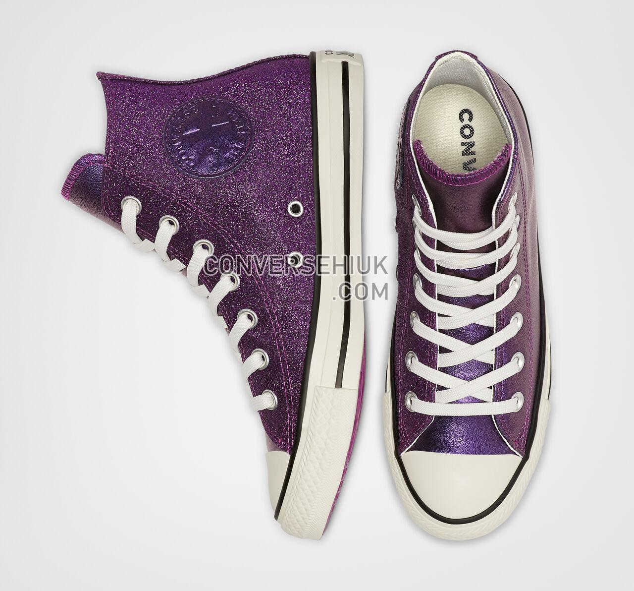 Converse Shiny Metals Chuck Taylor All Star Icon Violet/Egret/Black 565824C Shoes