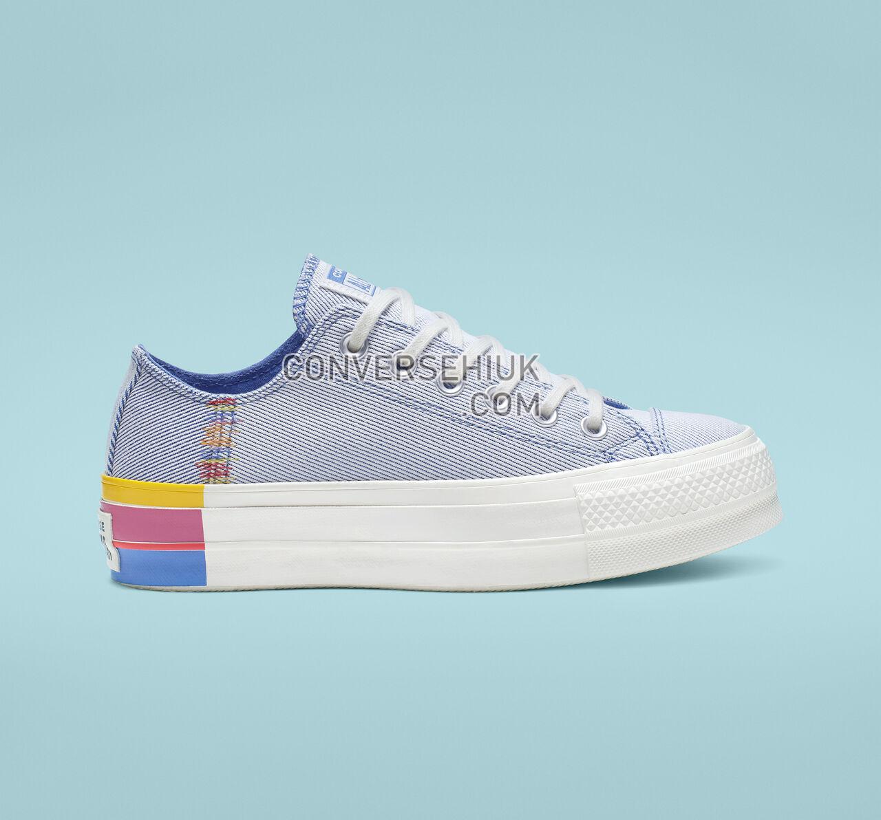 Converse Chuck Taylor All Star Rainbow Platform Low Top Ozone Blue/Vintage White 564993C Shoes