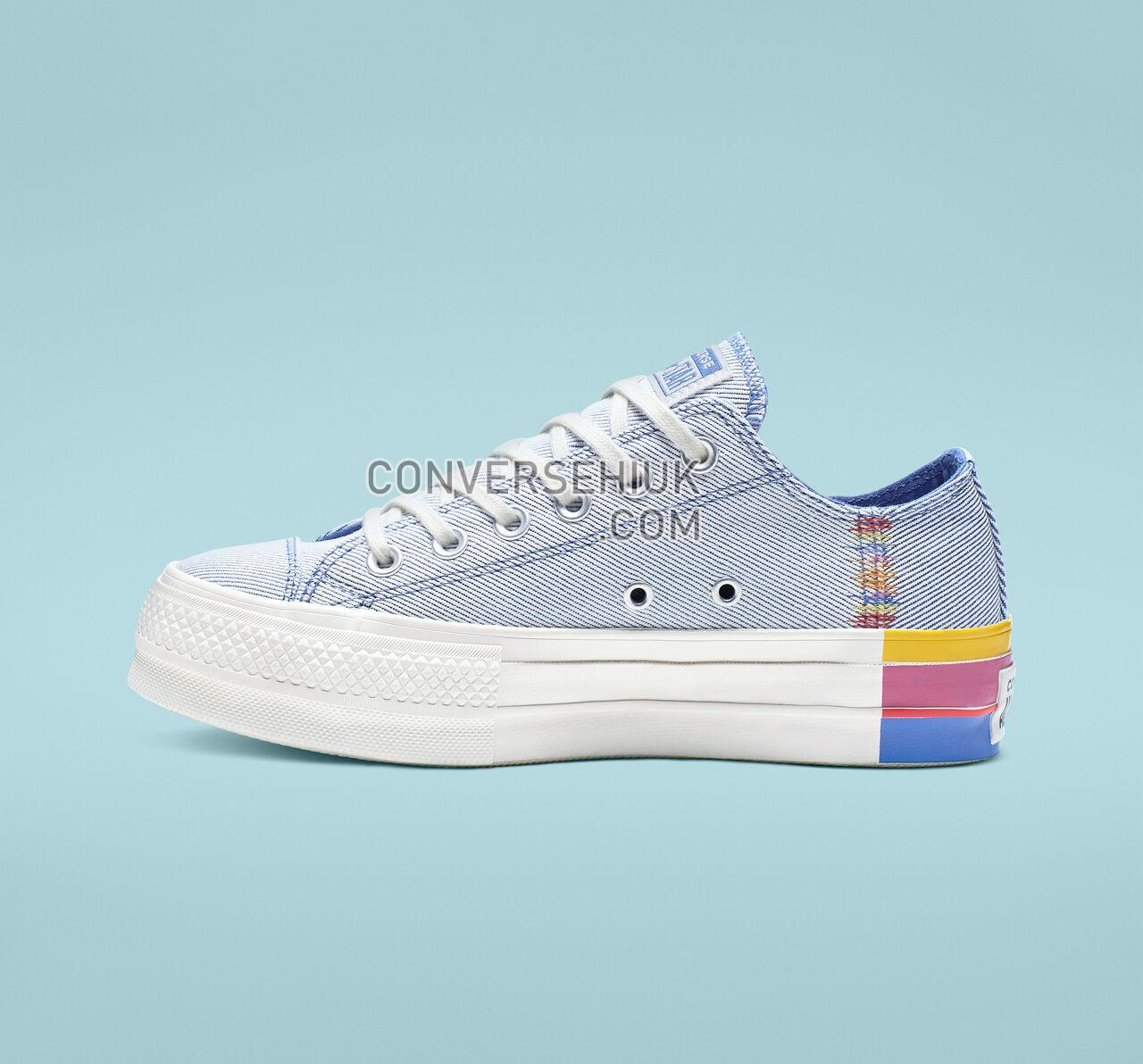 Converse Chuck Taylor All Star Rainbow Platform Low Top Ozone Blue/Vintage White 564993C Shoes