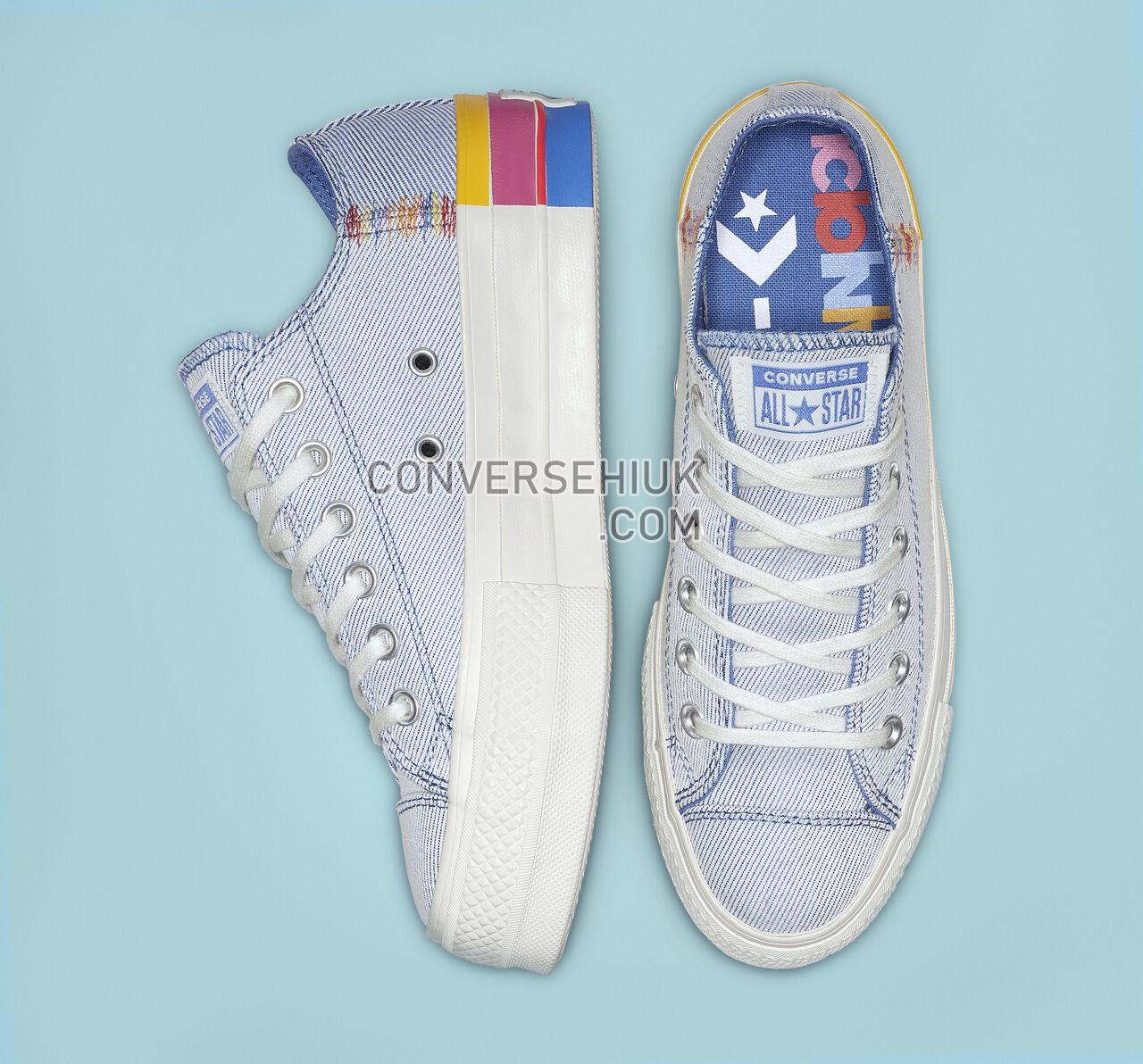 Converse Chuck Taylor All Star Rainbow Platform Low Top Ozone Blue/Vintage White 564993C Shoes