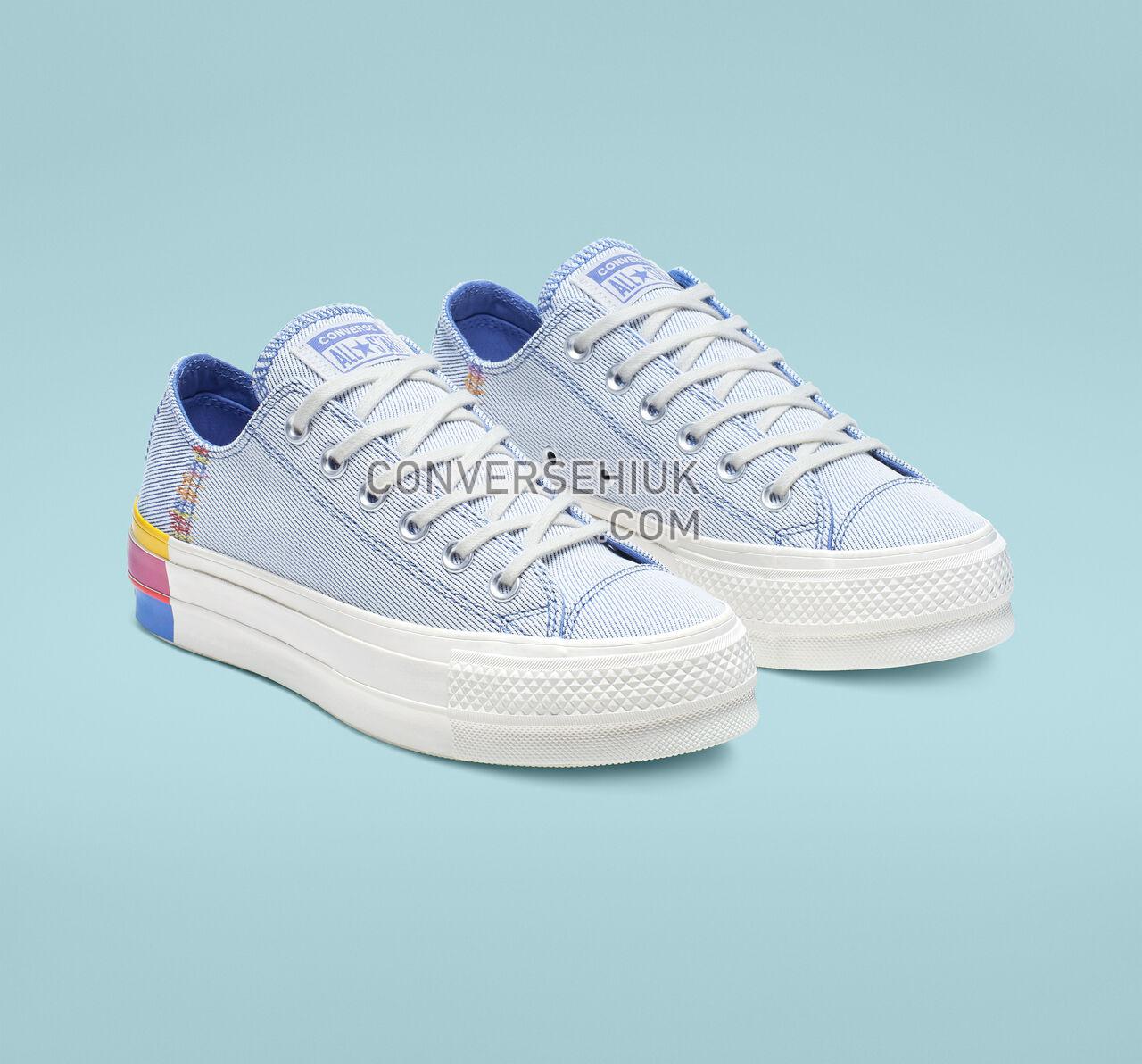 Converse Chuck Taylor All Star Rainbow Platform Low Top Ozone Blue/Vintage White 564993C Shoes