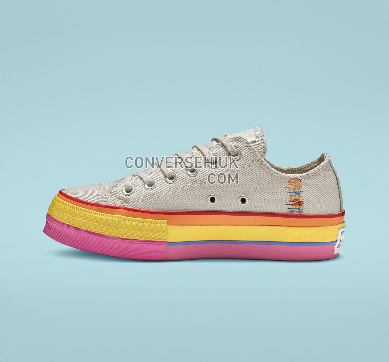 Converse Chuck Taylor All Star Rainbow Platform Low Top Vintage White/Pale Putty 564992C Shoes