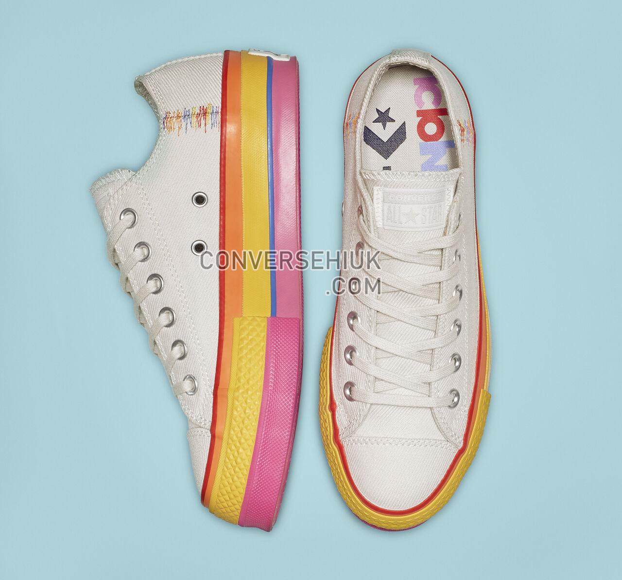 Converse Chuck Taylor All Star Rainbow Platform Low Top Vintage White/Pale Putty 564992C Shoes