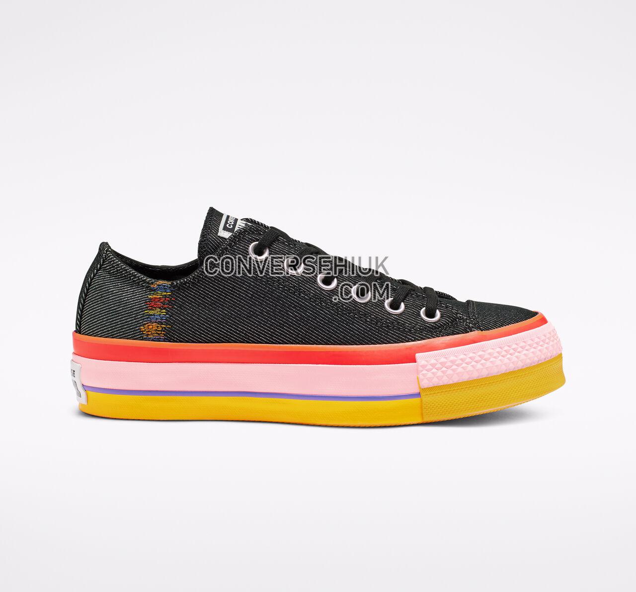 Converse Chuck Taylor All Star Rainbow Platform Low Top Black/White/Coastal Pink 564994C Shoes