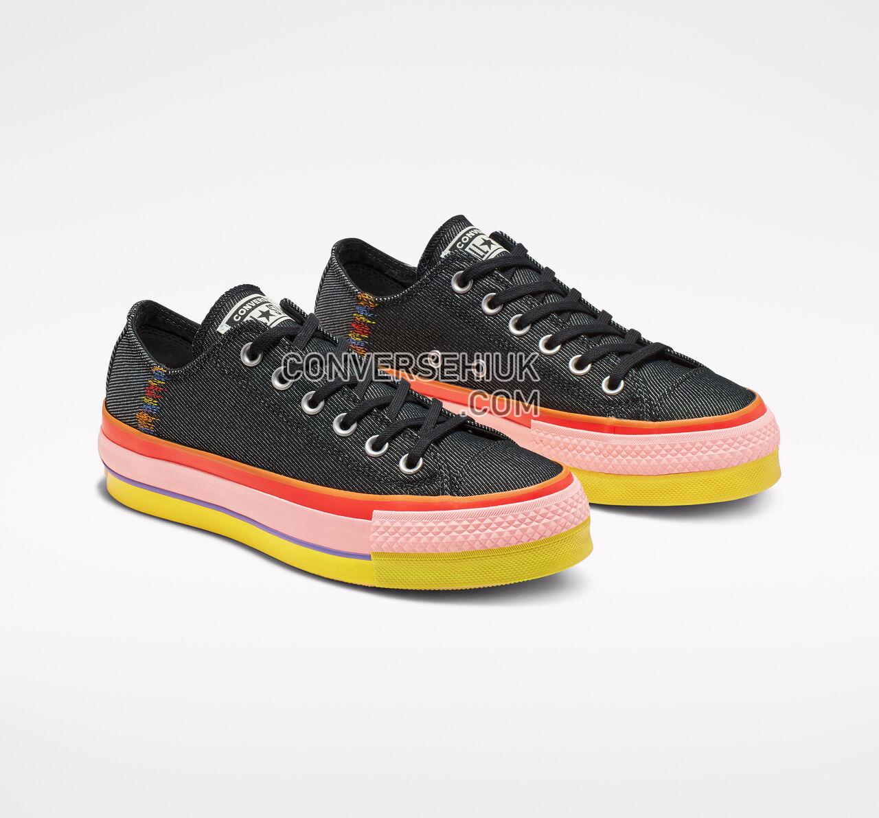 Converse Chuck Taylor All Star Rainbow Platform Low Top Black/White/Coastal Pink 564994C Shoes