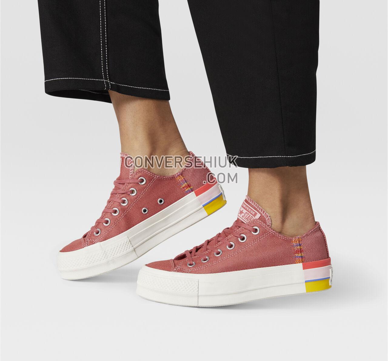 Converse Chuck Taylor All Star Rainbow Platform Low Top Coastal Pink/Light Redwood 564995C Shoes