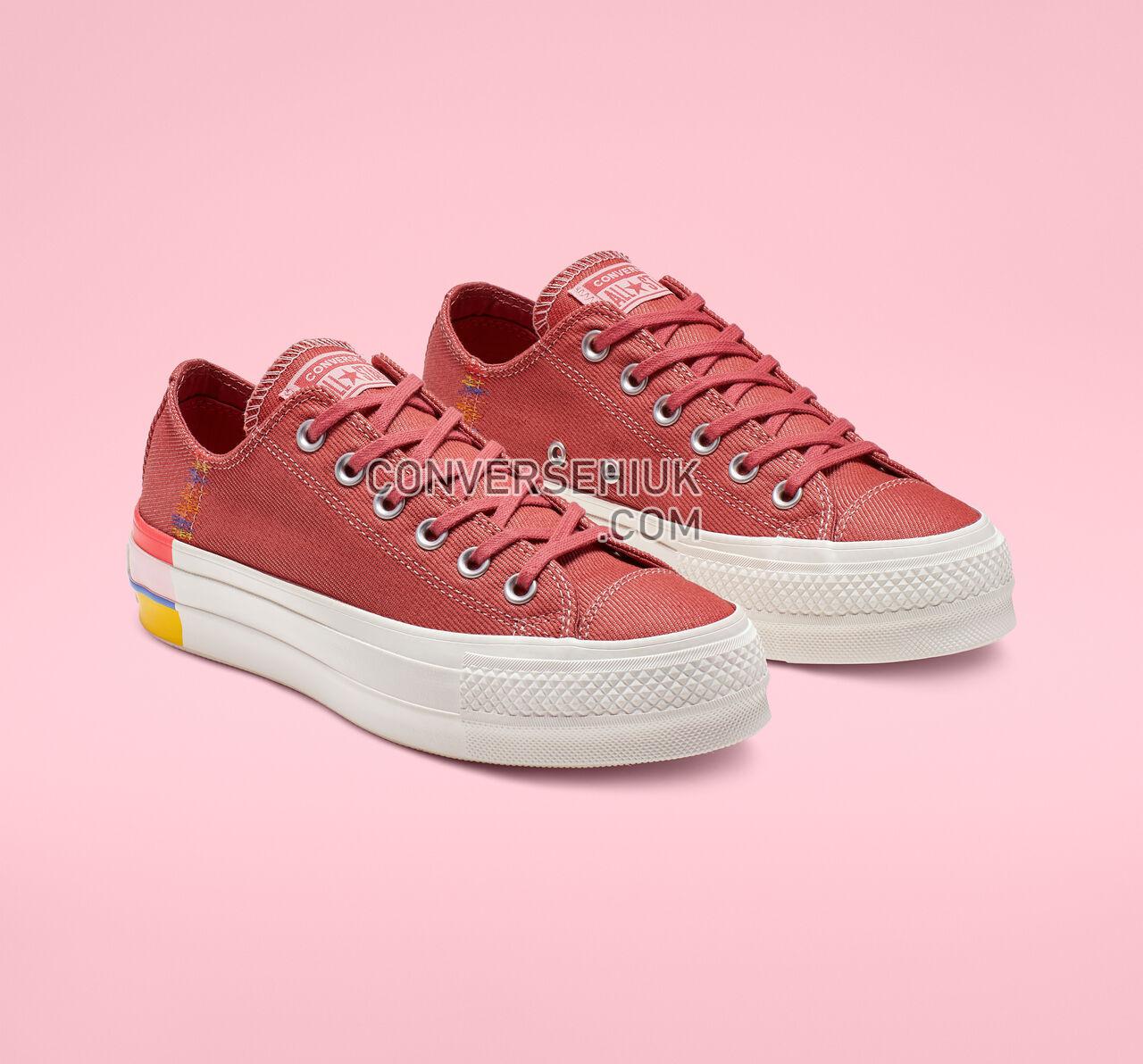 Converse Chuck Taylor All Star Rainbow Platform Low Top Coastal Pink/Light Redwood 564995C Shoes