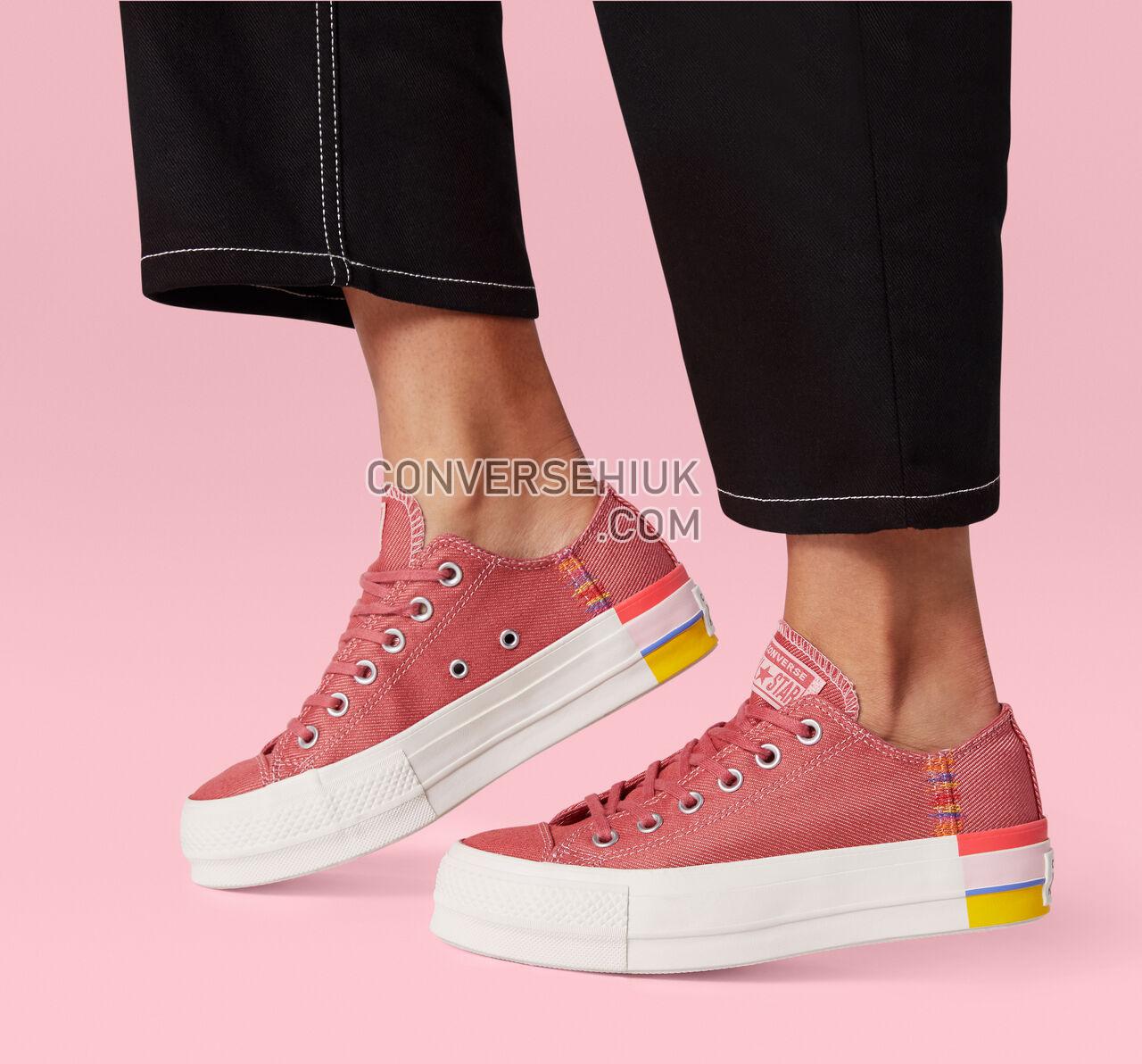 Converse Chuck Taylor All Star Rainbow Platform Low Top Coastal Pink/Light Redwood 564995C Shoes