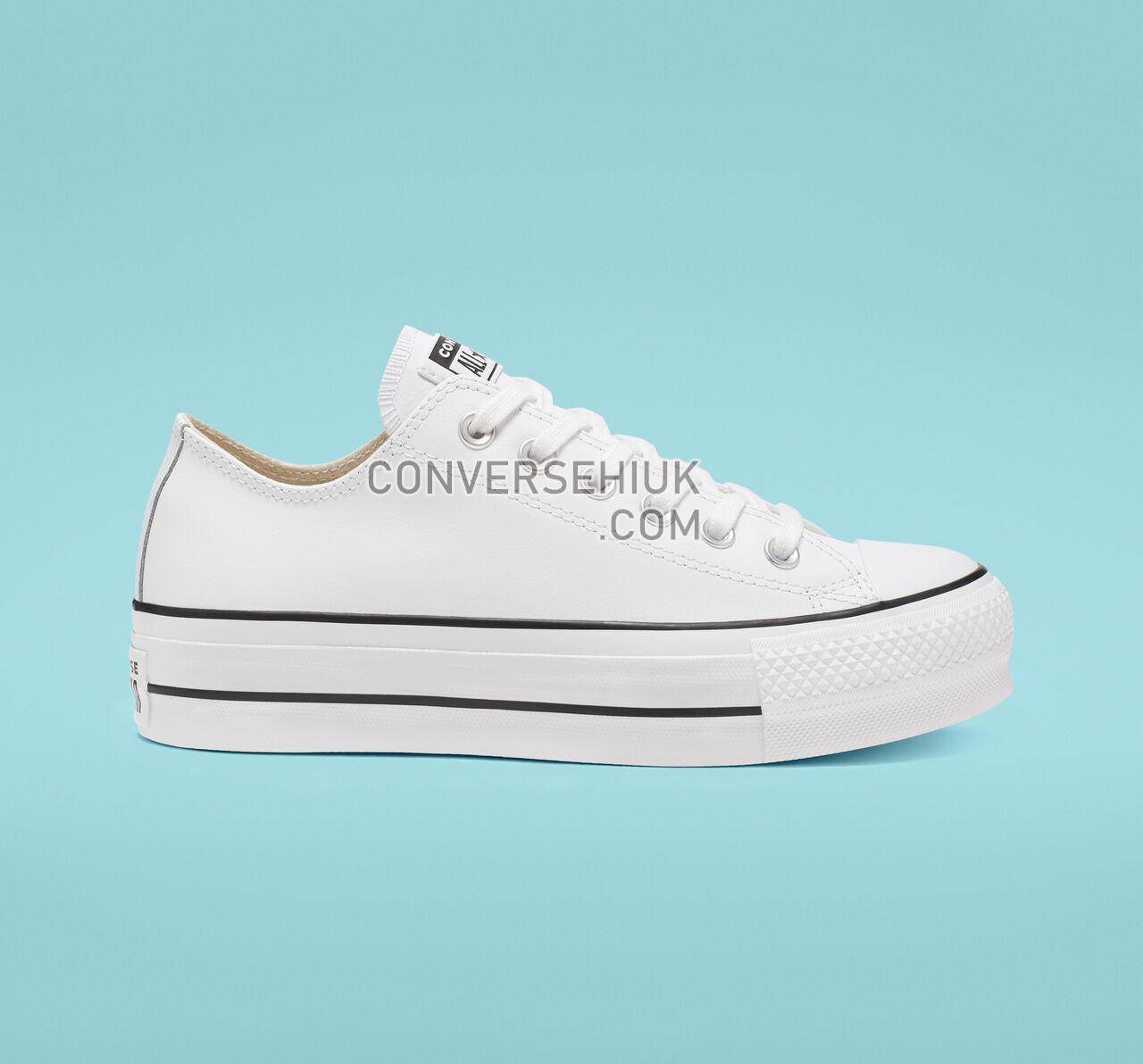 Converse Chuck Taylor All Star Leather Platform Low Top White/Black/White 561680C Shoes