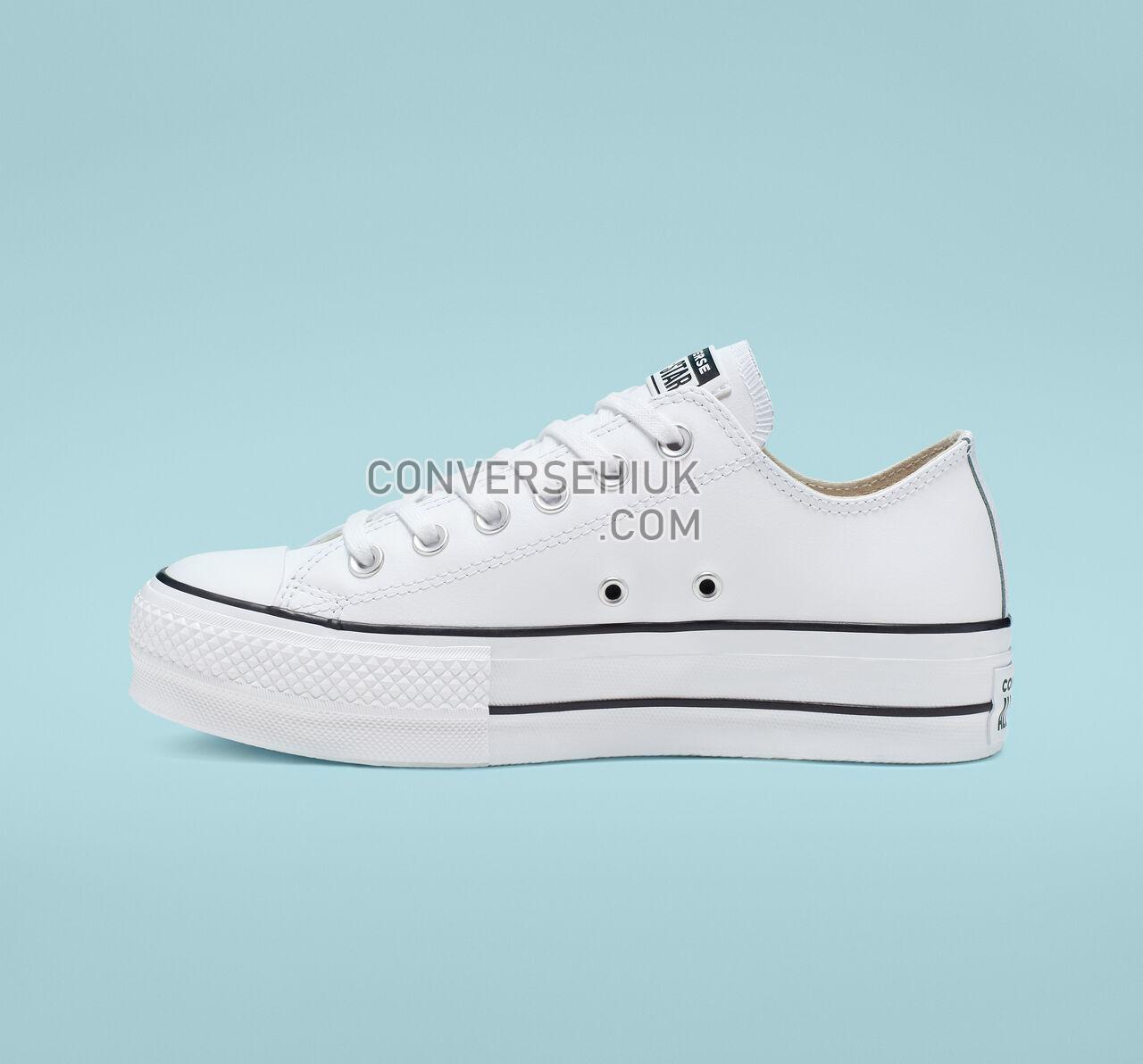 Converse Chuck Taylor All Star Leather Platform Low Top White/Black/White 561680C Shoes