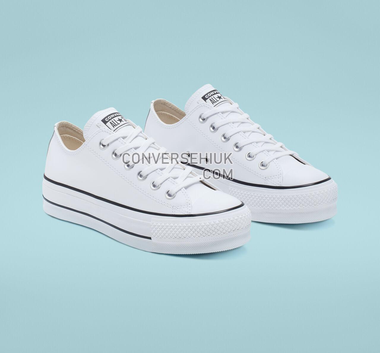 Converse Chuck Taylor All Star Leather Platform Low Top White/Black/White 561680C Shoes