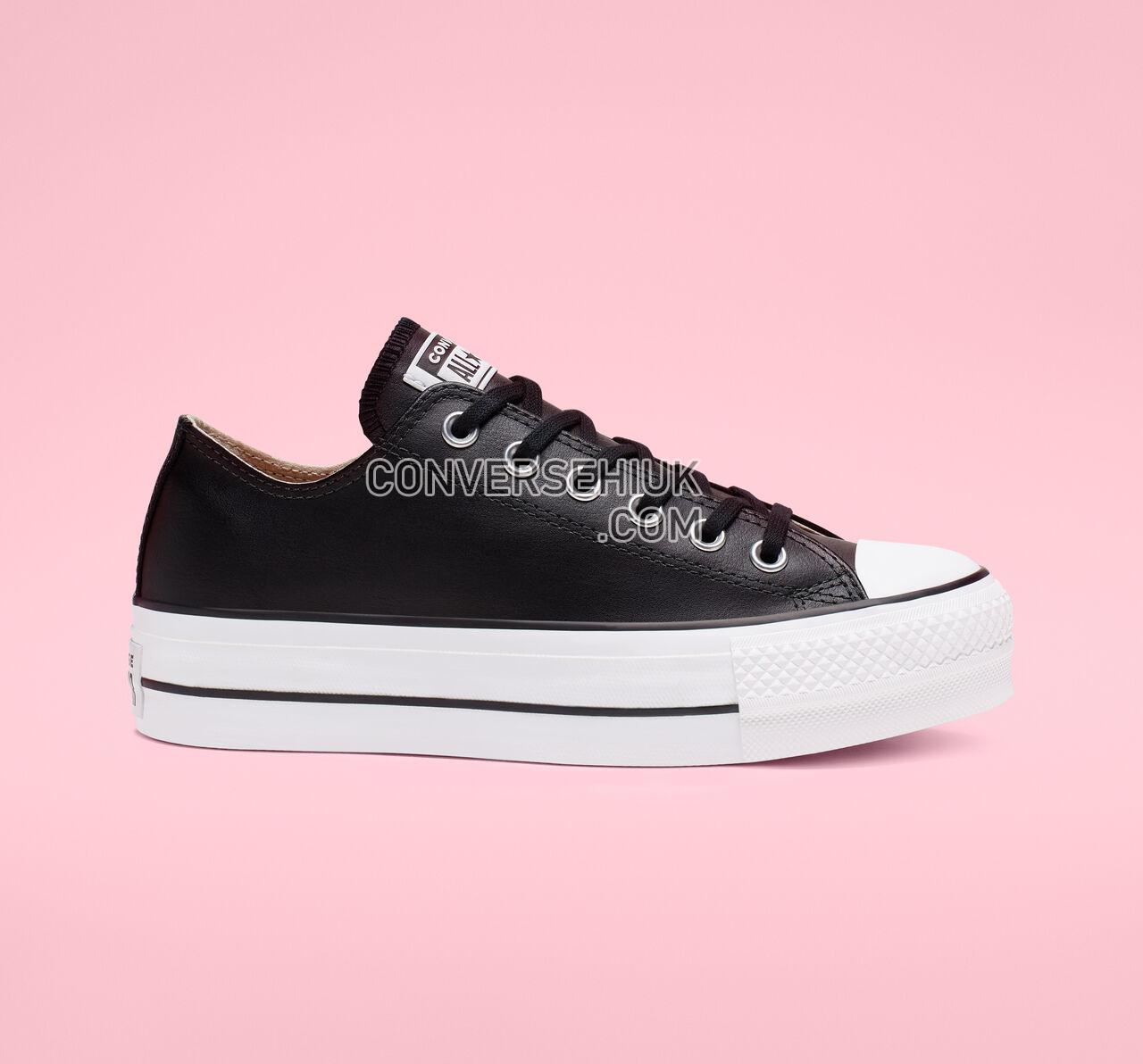 Converse Chuck Taylor All Star Leather Platform Low Top Black/Black/White 561681C Shoes