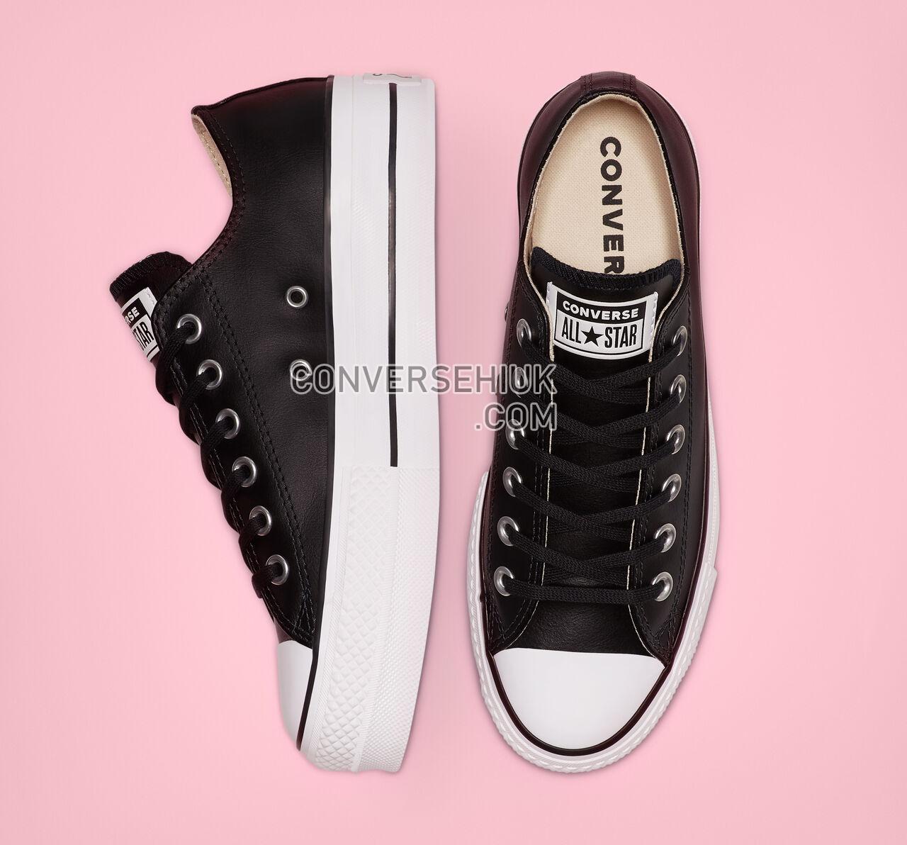 Converse Chuck Taylor All Star Leather Platform Low Top Black/Black/White 561681C Shoes