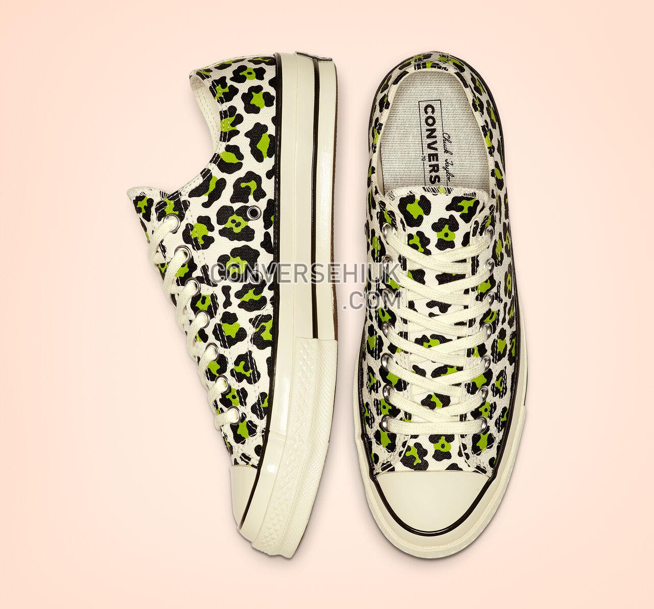 Converse Chuck 70 Archive Print Low Top Egret/Black/Bold Lime 164410C Shoes