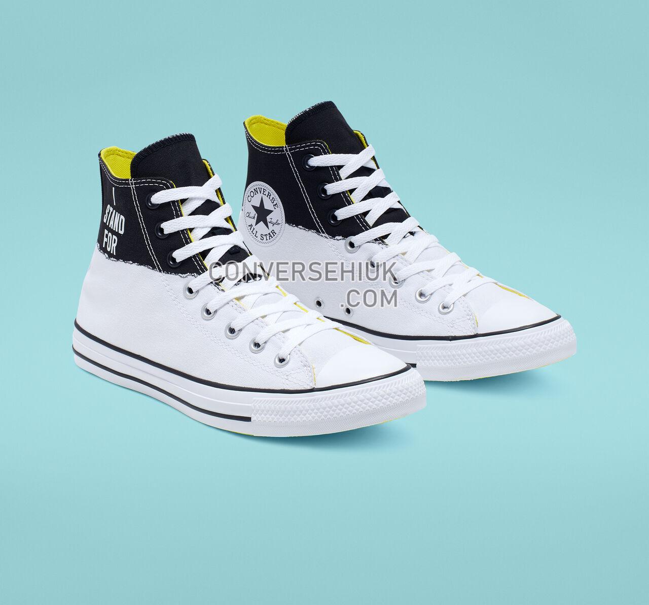 Converse Chuck Taylor All Star I Stand For High Top White/Black/Fresh Yellow 165709C Shoes