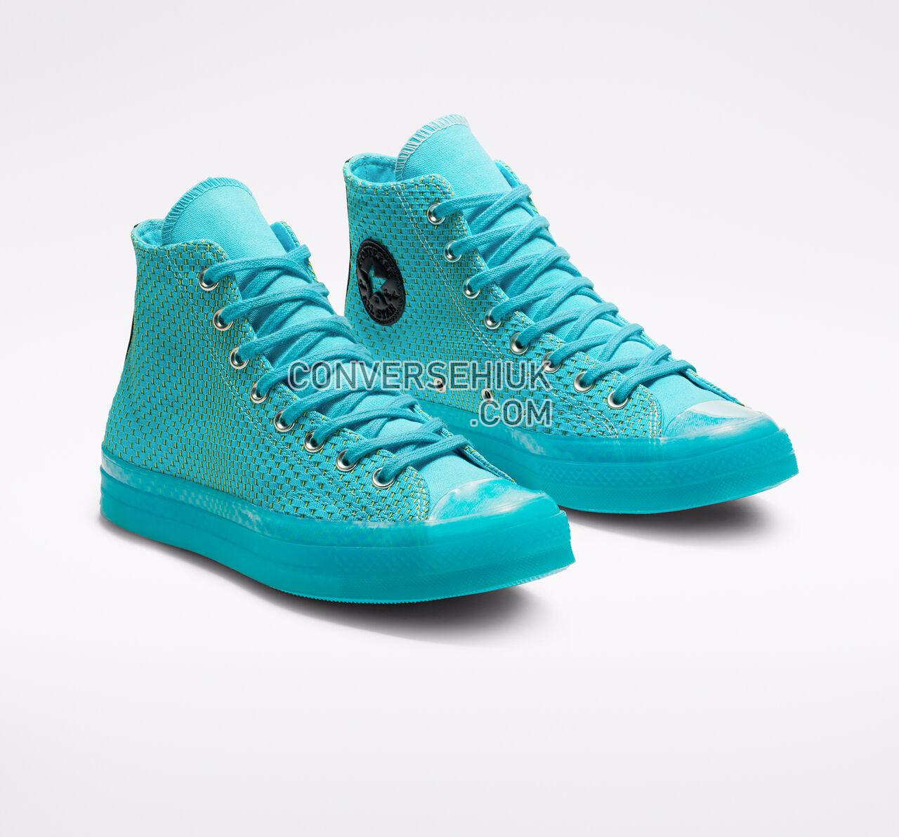 Converse Chuck 70 Neon Wave High Top Gnarley Blue/Bold Lime 164082C Shoes