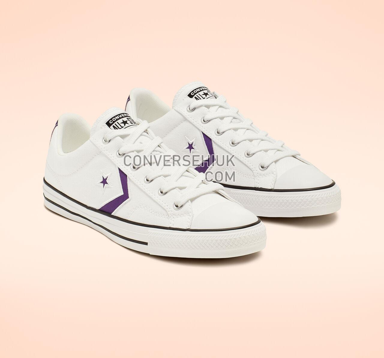 Converse Star Player Summer Sport Low Top White/Court Purple/White 164402C Shoes