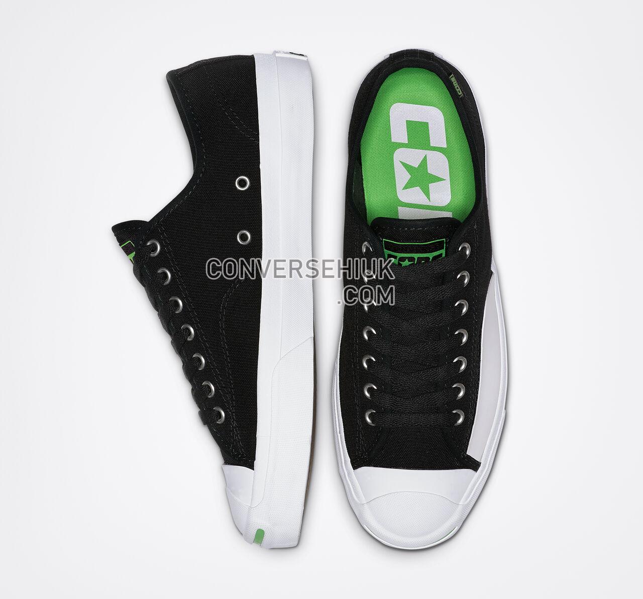 Converse CONS Jack Purcell Pro Rubber Ollie Patch Low Top Black/Acid Green/White 164161C Shoes