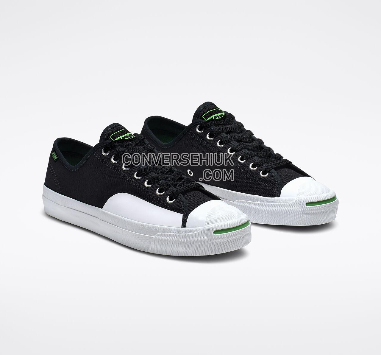 Converse CONS Jack Purcell Pro Rubber Ollie Patch Low Top Black/Acid Green/White 164161C Shoes