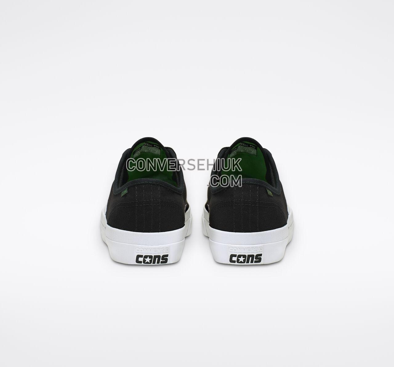 Converse CONS Jack Purcell Pro Rubber Ollie Patch Low Top Black/Acid Green/White 164161C Shoes