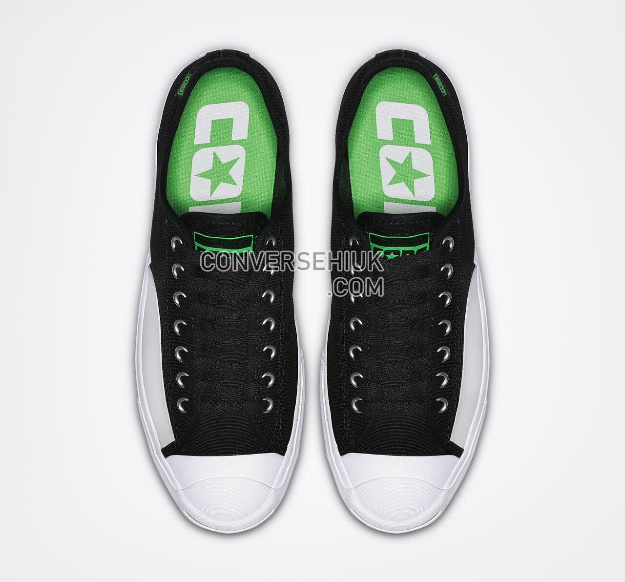 Converse CONS Jack Purcell Pro Rubber Ollie Patch Low Top Black/Acid Green/White 164161C Shoes